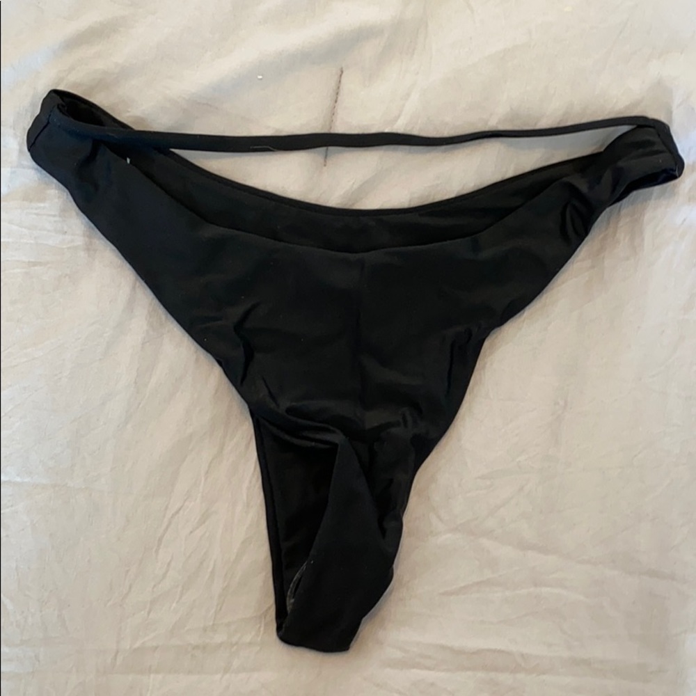 High rise black bathing suit bottoms